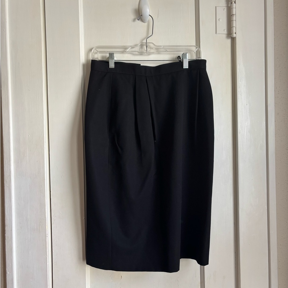 Vintage 100% Wool JH Collectibles Elegant Black Pencil Skirt